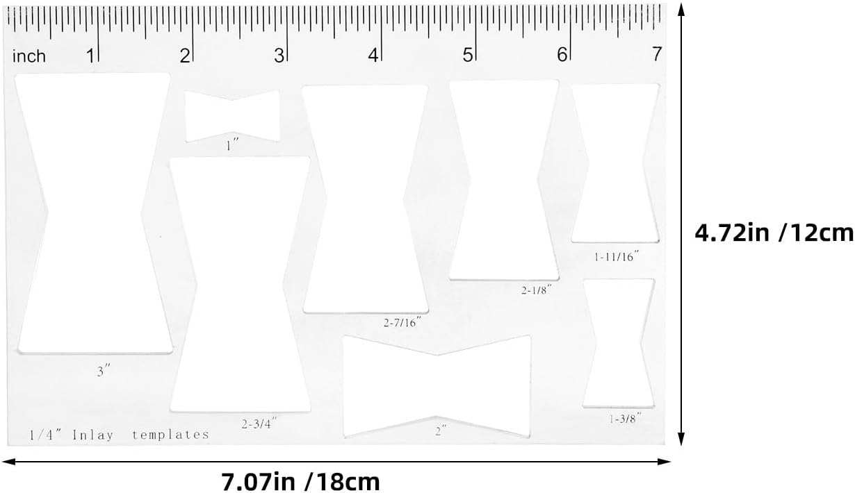 8 in 1 Acrylic Router Wooden Templates for Woodworking with Butterfly and Bow Tie Shapes, 3mm Thick Precision Positioning Guide for DIY Furniture Decoration