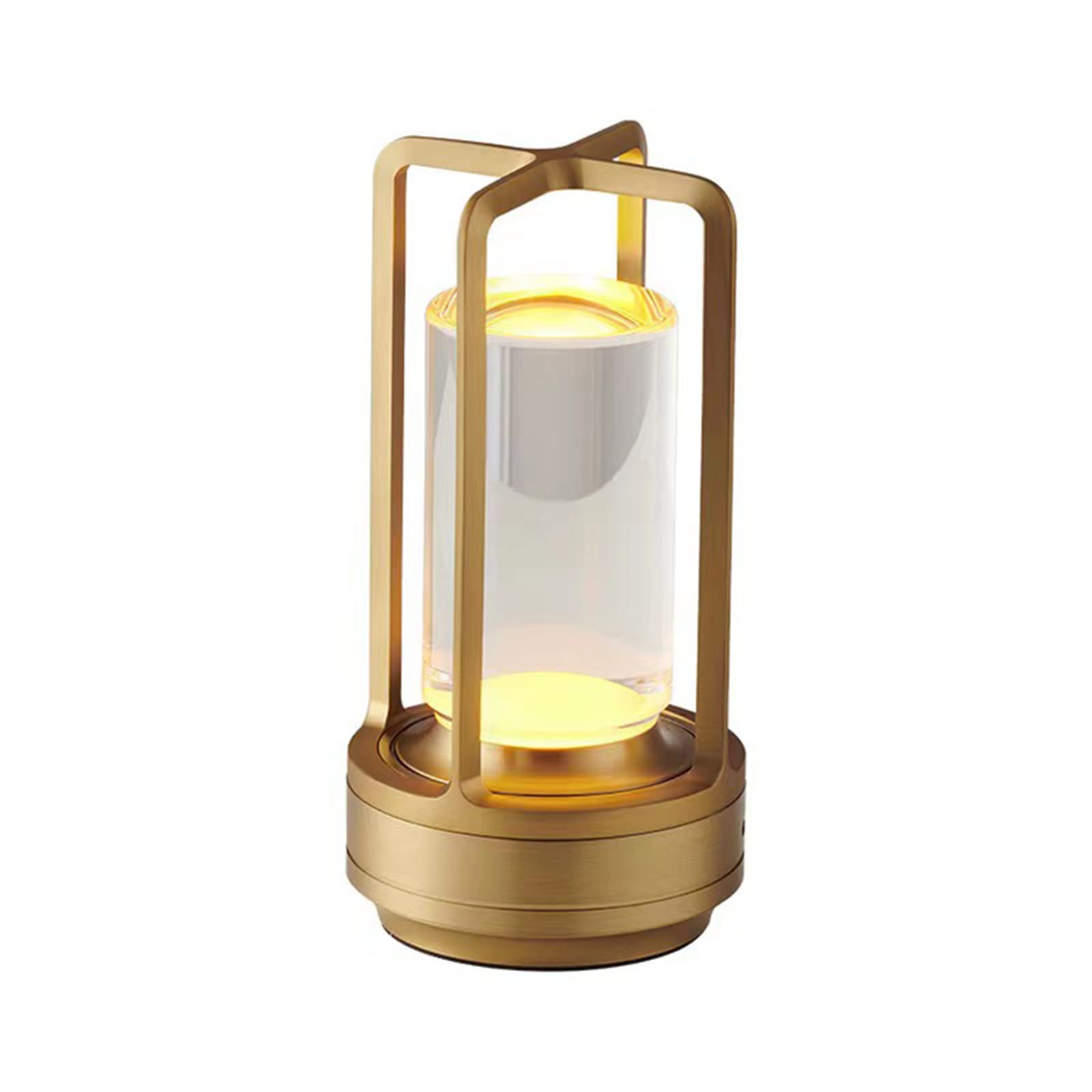 Cordless LED Desk Lamp,2600mAh Battery Operated Table Lamps,Dimmable Touch Control 3-Color Temperature Bedside Lamp for Bar Restaurant Home Office Patio Garden,Gold