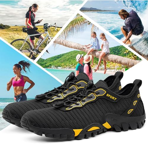 Image of SOBASO Water Shoes Women Men Quick Drying Swim Beach Aqua Shoes for Water Sport Diving Hiking Sailing Travel