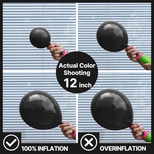 Image of PartyWoo Black Balloons 100pcs 5 Inch Black Matte Latex Helium Balloons for Birthday Wedding Anniversary Graduation Bachelorette Engagement Bridal Shower Retirement Party Decorations Black-Y18