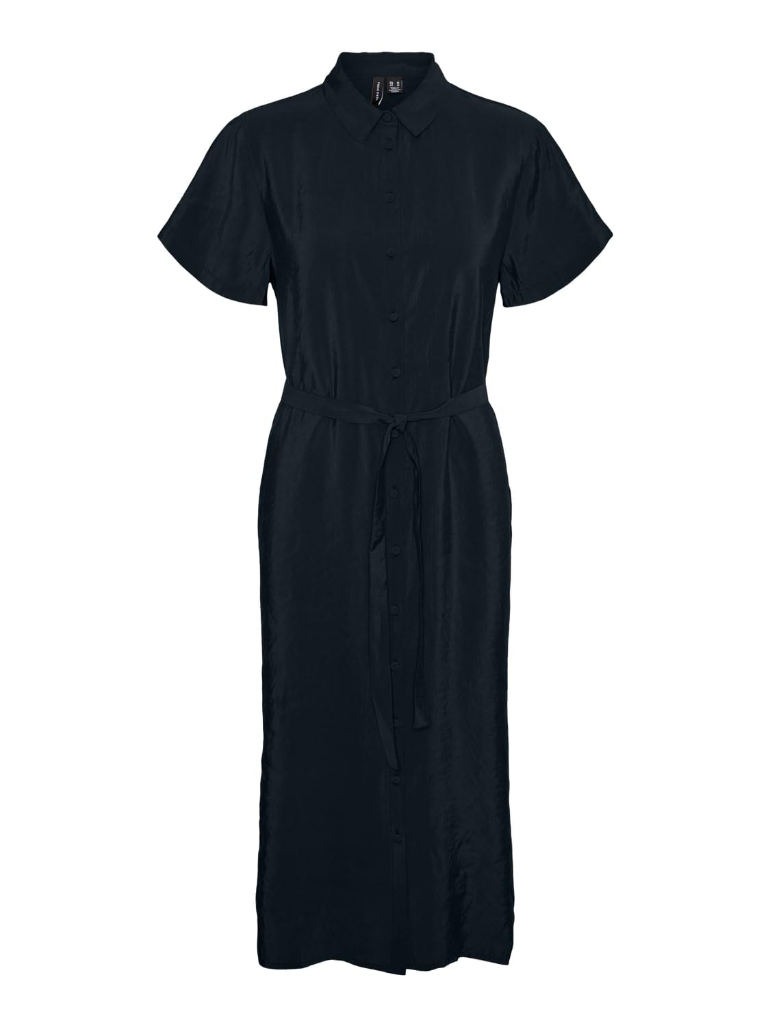 VMQUEENY S/S CALF SHIRT DRESS WVN GA Elbise Kadın