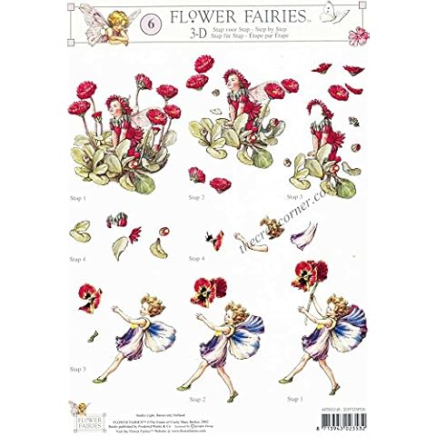 Flower Fairies 6 Pansy & Double Daisy Flower Fairy by Cicely Mary Barker 3d Decoupage Sheet Cover