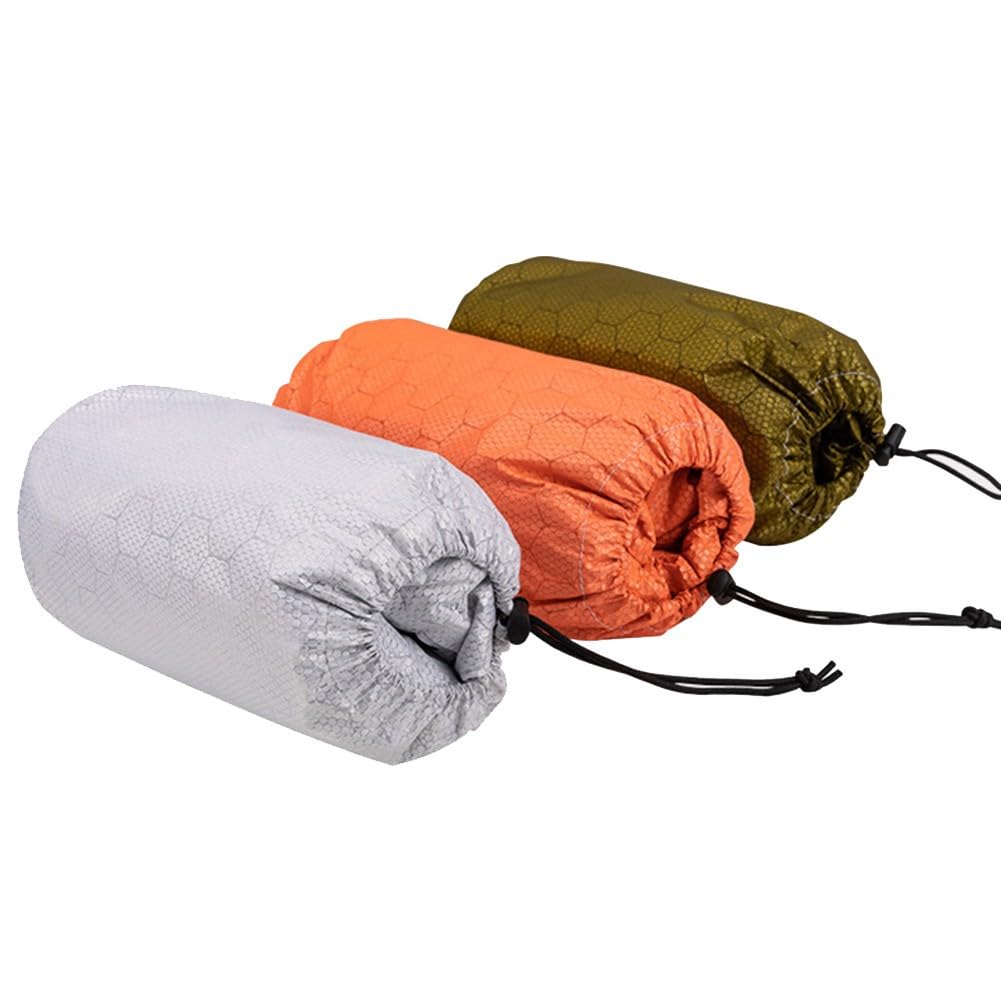 FUBESK Thermo-Bivwaksack, 400T Nylon, Überlebensschlafsack mit 90 % Wärmespeicherung, winddichter Schutz, Wandern und Outdoor-Abenteuer, Orange, 208 x 81 cm
