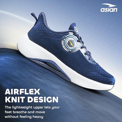 Image of ASIAN Men POWERPLAY-21 Running and Casual wear Running Shoes with Laces, Lightweight and Comfortable Shoes with Upper Fabric and Phylon Sole for Men & Boys
