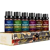 Aromatherapy Essential Oil Immunity Blend Set of top 6 Pure Therapeutic Grade Oils 10 ml Synergy Blends - Breathe Easy - Sleep Well - Relieve Stress - Uplift Mood - Energy Zen - Thief Protection