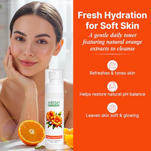 Image of ARISH BIO-NATURAL AF Orange Cleanser Toner 100ml | Refreshing & Rejuvenating Toner for Clean, Glowing Skin | Long‑Lasting Oil Control, Helps Reduce Pimples & Soothes Sun‑Stressed Skin
