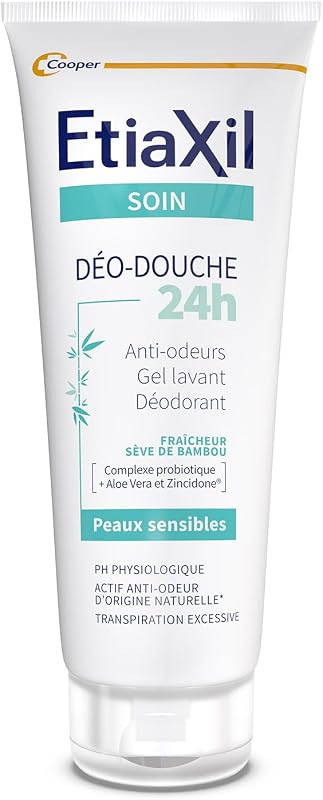 Etiaxil Déo-Douche 24h est un gel douche innovant qui combine les propriétés nettoyantes et déodorantes. Il neutralise l