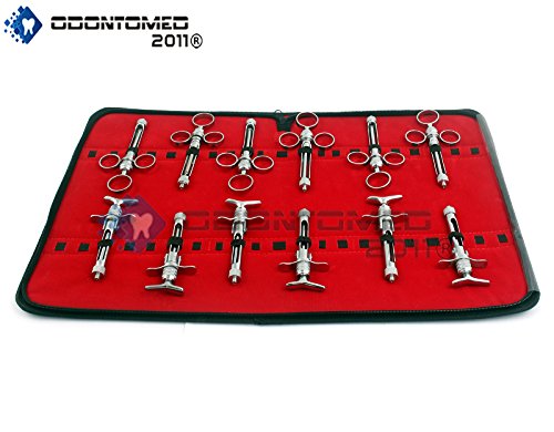 OdontoMed2011 New Set of 12 Dental ANESTHETIC Syringe 1.8 CC CW Type and 3 Ring Type 1.8ML ODM