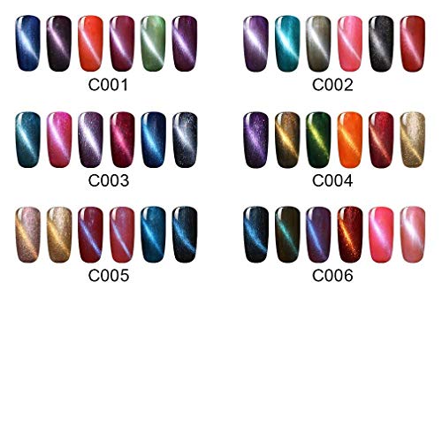 cat eyes UV nagellack Clavuz Katz augen shellac set Nail Gel Polish soak off Nagelgel,6 Farben Geschenk Kit,1x Magnet… – Bild 3