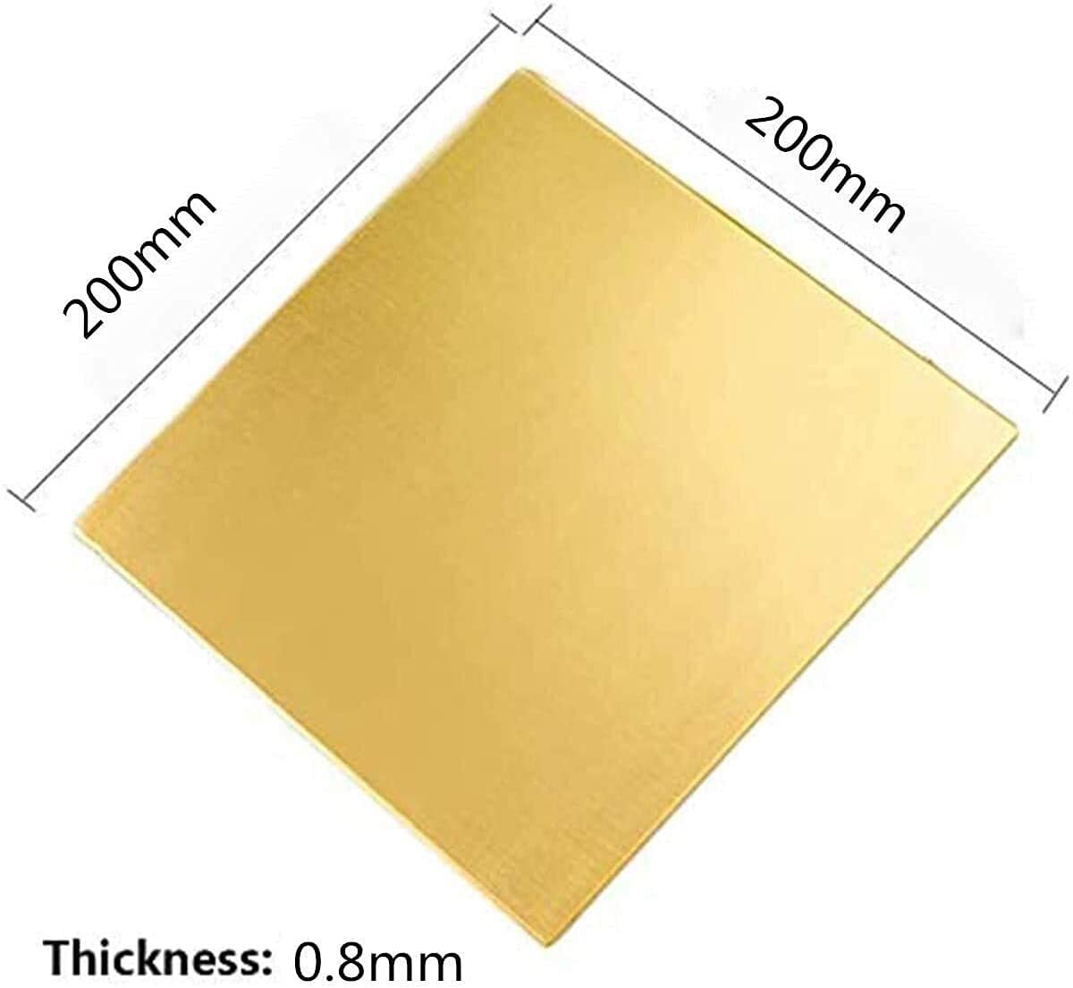 Messingplatte, Reines Messingblech, Messingmessgerät, Gute Leitfähigkeit (Kupferfolie)./0,8 Mm * 200 Mm * 200 Mm