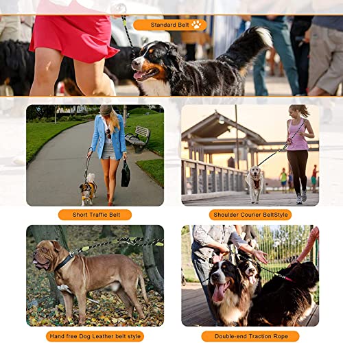 Hands Free Hundeleine 220cm Seil Crossbody Hundeleine Reflektierend für große mittlere kleine Hunde Gehen, Joggen und Laufen