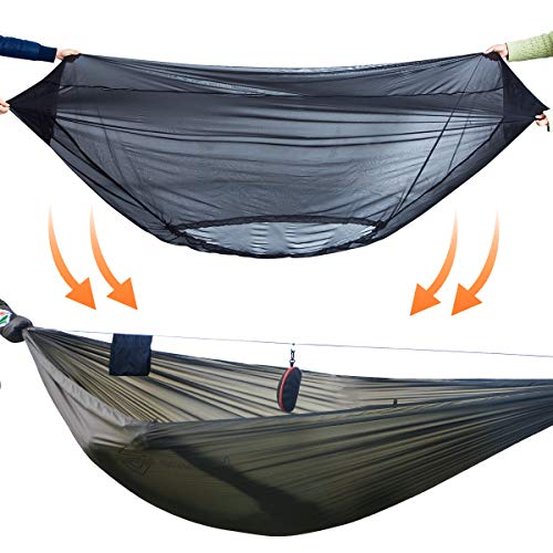 Onewind Hammock Mosquito Single & Double Camping Hammocks Bugnet -360-Degree Protection Bottom Entry Security From Bugs, Mosquitoes, No See Ums, Spiders & Pesky Bugs -Lightweight Compact Easy Setup #TOP1