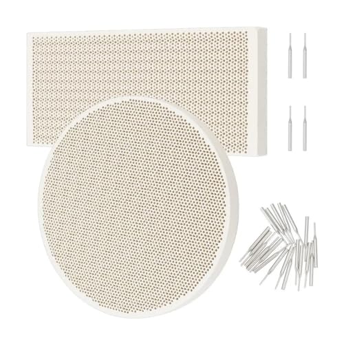 2pcs Welding Plate with 20pcs Stainless Steel Needles, Rectangle/Round Soldering Panel for Making Tools