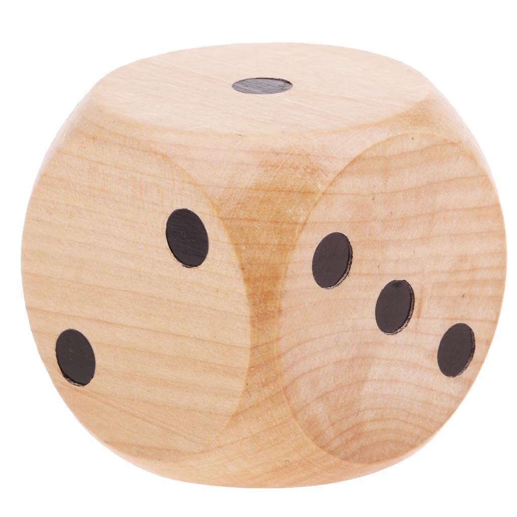 CALANDIS® Extra Large Wooden Dice with Rounded Corner D6 Six Sided Dice 5cm Brown | 1 Piece Big Dice (B0D9B238J3) Amazon Price History, Amazon Price Tracker