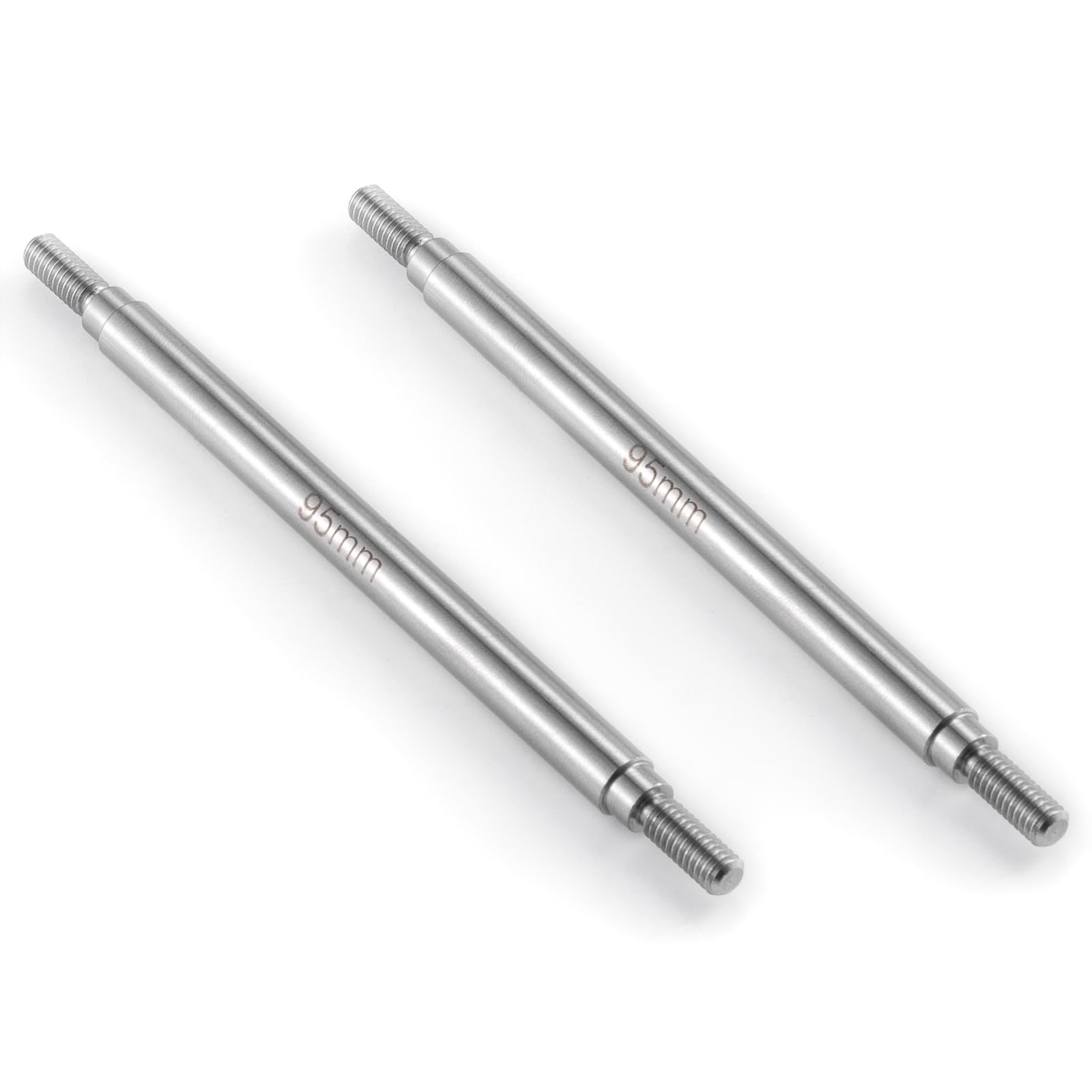 RCHUBAM 2Pcs Stainless Steel RC Links 1 Pair RC Steering Linkage Set M4 x 50mm/55mm/60mm/70mm/75mm~155mm Compatible with 1/10 Scale Axial Wraith SCX10