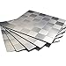 Peel and Stick Backspalsh Mosaic Tile, Stick on Kitchen Tile for Backsplash Peel and Stick (12x12 Inch, Brushed Aluminum)