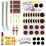 ChaneeHann 56 Piezas Kit Pinchazos Bicicleta, Kit ...: [Material de primera calidad] Estos parches para neumáticos están fabricados con caucho de alta calidad, que presenta una buena elasticidad y resistencia al desgaste, y es muy práctico y duradero. El kit de reparación de bicicletas puede reparar aguj...