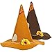 Geyoga 2 Pieces Scarecrow Hat Felt Scarecrow Costume Accessory for Halloween Costume Party, 2 Colors, for Age over 12 (Dark Brown, Light Brown)