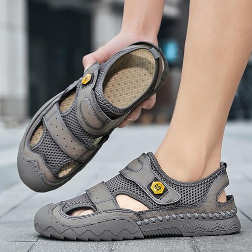 Breathable Summer Shoes and ls Made of Mesh for Men Retro High Shoes Men Grey2