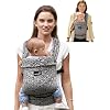 GROWNSY Baby Carrier Newborn to Toddler, Lightweight Ergonomic 7-44 lbs Newborn Carrier with Head Support, Easy to Wear Hands Free Infant Carrier for 0-36 Months, Gray Spots Leopard