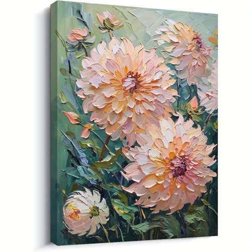 Peinture florale sur toile LSYALUCK cadre 55x95 cm pour salon