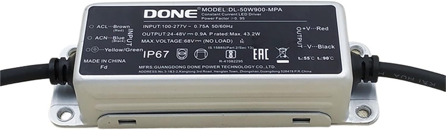 1PCS LED Driver Power Supply 43W 50W Constant Current DC24-48V 900mA 1150mA Waterproof IP67 for LED Module Lights Lamp(55W 1150mA)