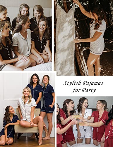 Image of Anjue Womens Pajamas Set Short Sleeve Sleepwear Button Down Nightwear Shorts Soft Pj Sets S-XXL