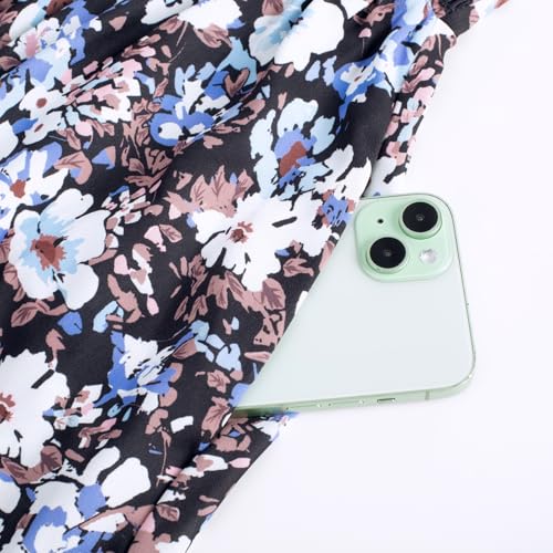 GRACE KARIN Womens Summer Floral Maxi Dresses 2026 Long Flowy Boho Dress Beach Vacation Sundresses Casual Clothes with Pocket Black Blue Floral L — view 5