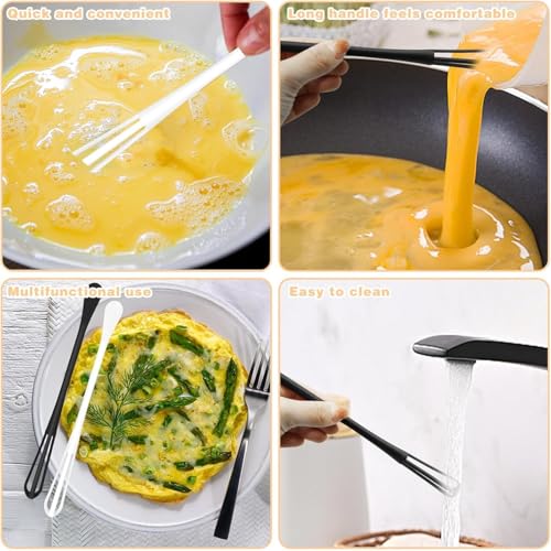Image of Multifunctional mini Whisk,mini Spoon,Small whisks for Cooking,Tiny Whisk 8 Pieces,mini Small wisk,for Blending,Whisking,Beating Ingredients, Mixing Sauces (8, White)