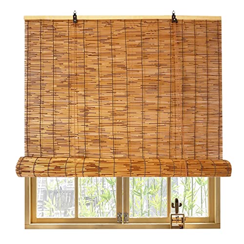 LIUD Natur Schilfrohrvorhang Retro Bambusrollo Wetterfest Aussen Raffrollo...