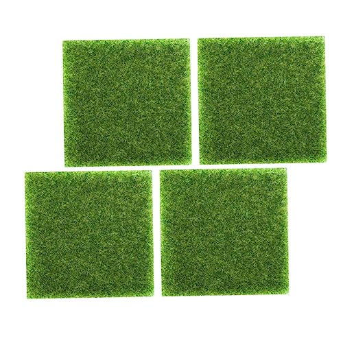 BESPORTBLE 4piezas Alfombrillas Césped Sintético Cuadradas Decoración Realista Jardines Fiestas