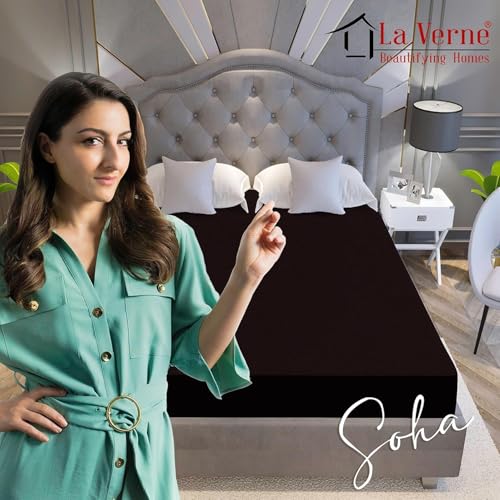 Image of La Verne 100% Waterproof Premium Cotton Feel Mattress Protector Queen Size 78 x 60 Inches | Breathable and Hypoallergenic Ultra Soft Fitted Bed Protector Cover