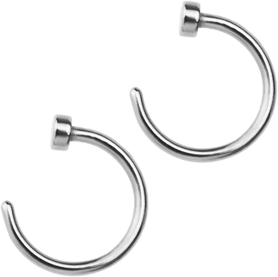 Generic 2 Pcs Unisex Surgical Steel Hinged Clicker Segment Nose Rings Generic 2 Pcs Unisex Surgical Steel Hinged Clicker Segment Nose Rings