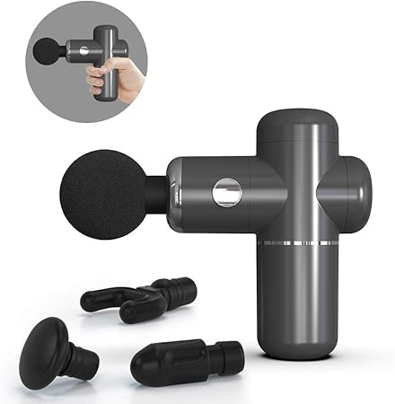 Amazon Amazon限定 マッサージガン 筋膜リリース 電動マッサージ器 筋肉リラックスマシン 電動ドリルとリカバリーボール 充電式ミニ 軽量 便利 4段階振動強力振動 筋肉凝りや痛みを取る筋肉疲労回復 ブラック Moxnice フットマッサージャー