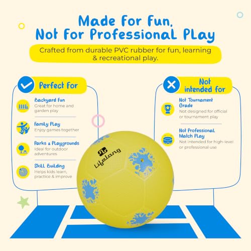 Image of Lifelong Mini Football for Kids | Soft PVC Football | Lightweight Training Ball | Indoor & Outdoor Play | Beach, Pool & Playground Play | Yellow | 5.8 inches