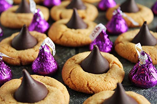 RiverFinn Mega Hershey\'s Kisses Assortment -Milk Chocolate Caramel (Gold), Milk Chocolate (Silver), Dark Chocolate (Purple) Great for Candy Bowls & Buffets, Holidays, Gifts, Baking & More! (2 lbs.)
