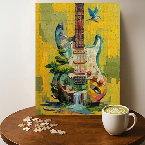 Casse-tête guitare fantastique 500 morceaux - Puzzle bois adulte, 20 x 15 po