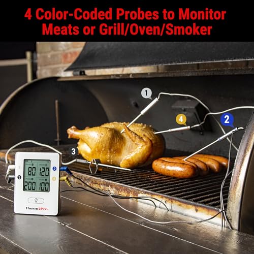 ThermoPro TP25 Bluetooth Meat Thermometer with 4 Temperature Probes Smart Wireless Digital Cooking Food Barbecue for Grilling Smart Oven Thermometer Rechargeable Smoker - Image 3