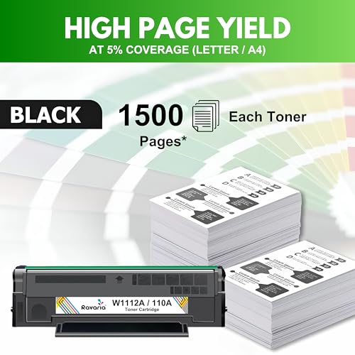 Image of W1112A / 110A Compatible Black Toner Cartridge for LaserJet 108,108a,108w,136,136a,136w,136nw,138,138fnw Printers (110A / W1112A Toner Pack of 2)