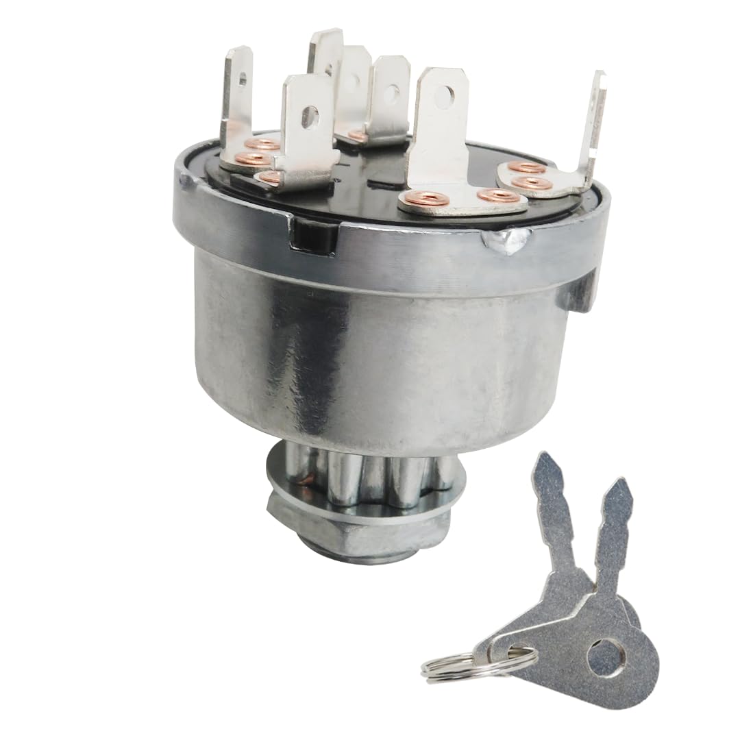 Ignition Key Switch for Ford Tractor 2000 2110LCG 230A 231 2310 233 234 250C 2600 260C 2610 2810 2910,Replace for 5NN11N572A D1NN11603B E7NN11N501AC