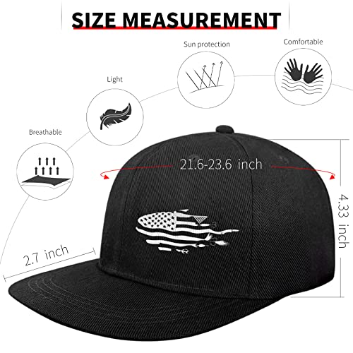Negi Skull Snapback Hat Unisex American Flag Hat Hip Hop Flat Brim Hats For Men Adjustable Baseball Cap Mens Flat Bill Hats Grill Fisherman #TOP5