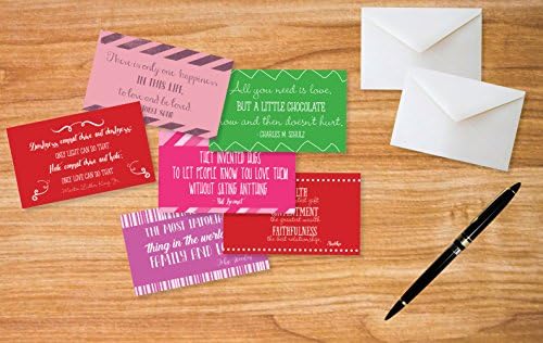 Hearty Cardy Love Quote Greeting Cards 12 Pack - Inspirational Love Quote Cards with Envelopes