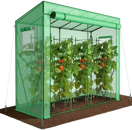 VOUNOT ® Serre de Jardin à Toit Incliné Serre à Tomate avec Grand...