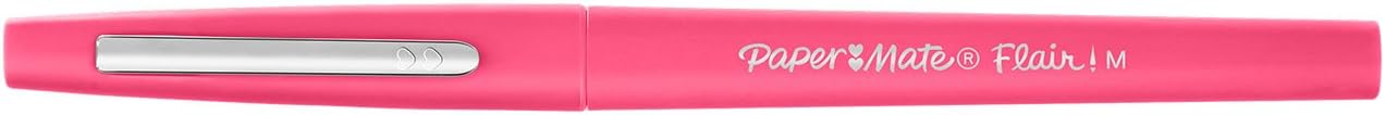 Paper Mate Flair Pen, 1.1mm Medium Tip, Pink, Box of 12