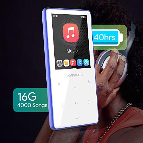 MP3 Player, 16GB Player with Bluetooth 4.2, Music Player with FM Radio, One Click Recording, 2.4" Screen, Built-in Speaker, HiFi Lossless Sound, Support up to 128GB(Earphone, Sport Armband)