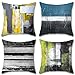 Juego de 4 Fundas Cojines Decorativos Pintura al Óleo Arte Contemporáneo 45x45 cm Decorativa Funda de Almohada Cojín Sauve Modernas para Cama Sofás Sala de Estar Dormitorio, Negro y Multicolor