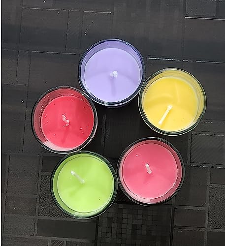 Image of Glass Votive Paraffin Wax Candles Perfect for Decoration of Dinner, Wedding Parties, Church, Spa, Restaurant, Smokeless Dripless Long Lasting(Rose, Set of 1 - Burn Time: 10 Hr)