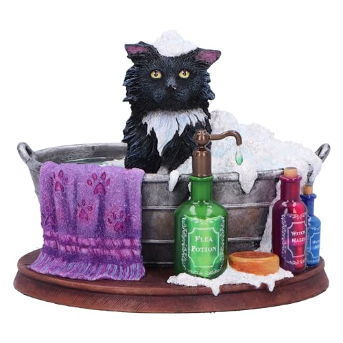 Nemesis Now Lisa Parker Bath Time Figurine 11cm, Resin, Inspired by Bath Time Artwork, Cat in Bath Tub Ornament