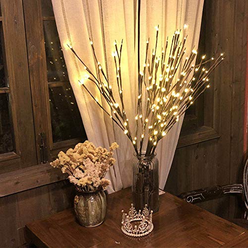 Image of Ulalaza 6 Pack Twig Lamp Battery Operated LED Lighted Willow Branches Vase Fillers Use for Christmas Home Party Decoration Indoor Outdoor