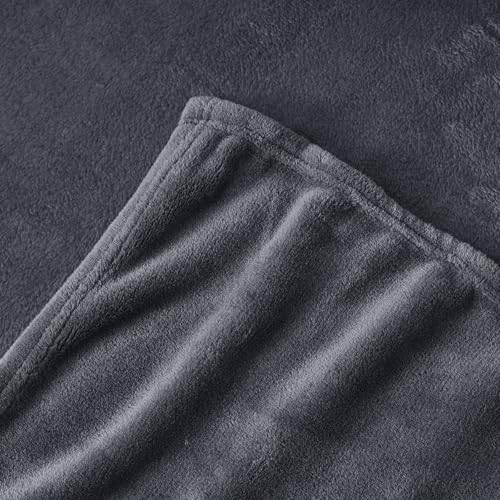 Aisbo Kuscheldecke Flauschig Decke Dunkelgrau - Fleecedecke 150x200 cm XL Warme Sofa Decke, Kuschlige Wohndecke Anthrazit Weich als Wohnzimmer Blanket Couchdecke für Winter